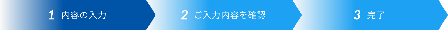 1 内容の入力 → 2 ご入力内容を確認  → 3 完了